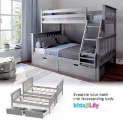 Max & Lily Twin Over Full Bunk Bed With Under Bed Storage Drawers -Children Furniture Store GUEST 28afd76f bfbe 4643 9aa7 491047a7c319