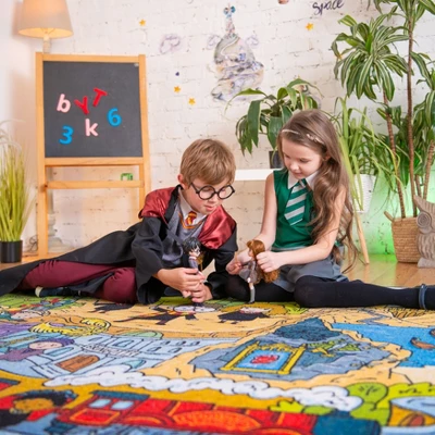 KC CUBS | Harry Potter Wizarding World Boy & Girl Kids Adventure Activity Educational Learning & Game Nursery Bedroom Classroom Rug 9 KC CUBS | Harry Potter Wizarding World Boy & Girl Kids Adventure Activity Educational Learning & Game Nursery Bedroom Classroom Rug - Image 7