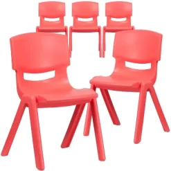 Emma And Oliver 5 Pack Plastic Stackable School Chair With 15.5'' Seat Height -Children Furniture Store GUEST 29c1ae00 e3a0 4f3f a262 651c6d89db1d