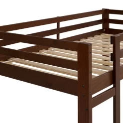 Twin Indy Solid Wood Low Loft Bed Walnut - Saracina Home 9 Twin Indy Solid Wood Low Loft Bed Walnut - Saracina Home -Children Furniture Store GUEST 29de6faa b453 41c2 b576 d208d26759fd