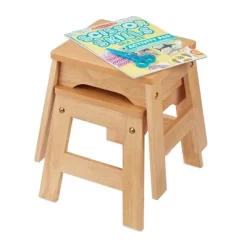 Melissa & Doug Wooden Stools - Set Of 2 - Natural -Children Furniture Store GUEST 2a82cbd6 f6fc 4c20 b69a 12bcca308ad2