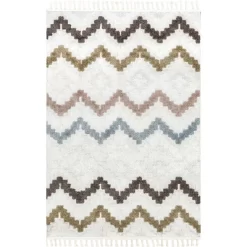 Sage Wavy Stripes Kids Tassel Area Rug -Children Furniture Store GUEST 2b0e6cd5 761f 41e4 a696 3de40d115384