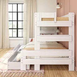 Max & Lily Farmhouse Twin Over Full Bunk Bed With Storage Drawers -Children Furniture Store GUEST 2b3755da 09ff 4865 a0b2 a483c6e40fdc