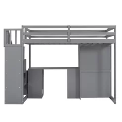 Twin Size Loft Bed With Wardrobe, Staircase, Desk And Storage Drawers - ModernLuxe -Children Furniture Store GUEST 2d2d92ac b683 41a6 9750 e8b101a25555