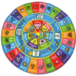 KC Cubs ABC Alphabet, Seasons, Months Days Of Week Educational Learning & Game Round Circle Rug For Kids And Children Bedrooms Playroom -Children Furniture Store GUEST 2d6e3fb4 5f93 4991 818d bb546e473ba4