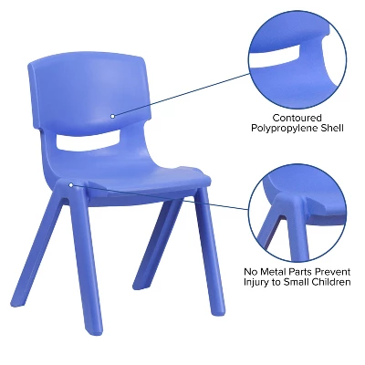 Emma And Oliver 5 Pack Plastic Stackable School Chair With 13.25" Seat Height 5 Emma And Oliver 5 Pack Plastic Stackable School Chair With 13.25" Seat Height - Image 3