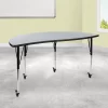 Emma And Oliver Mobile 60" Half Circle Wave Collaborative Grey Adjustable Height Activity Table -Children Furniture Store GUEST 309a93a8 6545 47d8 9d93 fc88bd3e6e63