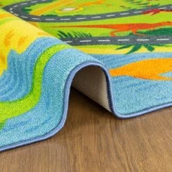 KC CUBS Boy & Girl Kids Dinosaur Dino Car Vehicle Traffic Road Educational Learning & Game Play Nursery Bedroom Classroom Rug Carpet -Children Furniture Store GUEST 31fce98e b010 4485 888a 7291c0e74b50