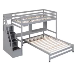 Twin Over Full Bunk Bed With Storage Stairs, Desk, Shelves And Hanger - ModernLuxe -Children Furniture Store GUEST 32468a5f b788 418a 8824 cd97c15f246b