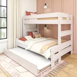Max & Lily Farmhouse Twin Over Full Bunk Bed With Trundle