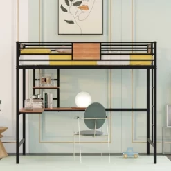 Twin Metal Loft Bed With Desk And Shelve - ModernLuxe 12 Twin Metal Loft Bed With Desk And Shelve - ModernLuxe -Children Furniture Store GUEST 333d3cd1 5800 4c90 b242 2eb23e5a2bf3