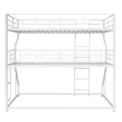 Full XL Over Twin XL Over Queen Size Metal Triple Bunk Bed With Ladder-ModernLuxe -Children Furniture Store GUEST 33571f2f f93a 46c8 b921 8d7793b0d52d