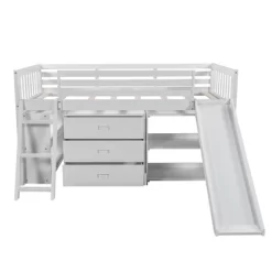 Low Twin Loft Bed With Bookcase, Separate Three Drawers, Pulling Ladder And Slide - ModernLuxe -Children Furniture Store GUEST 33a23b43 d95a 447f a4e1 2802bfcd6ae3
