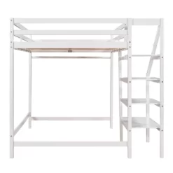 Full Size Loft Bed With Staircase And Safety Guardrails Gray/White-ModernLuxe 21 Full Size Loft Bed With Staircase And Safety Guardrails Gray/White-ModernLuxe -Children Furniture Store GUEST 344bf545 5ae4 4b56 a574 a1245c076ca1