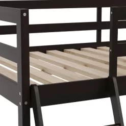 Emma And Oliver Twin Wood Loft Bed Frame With Protective Guardrails And Integrated Desk And Ladder For Use With Any 6-8" Thick Mattress -Children Furniture Store GUEST 346e10a1 3cfc 4043 84cd 8f15a4cffb94