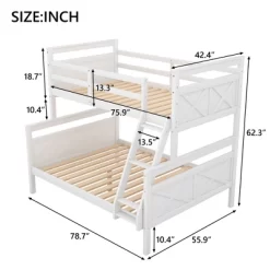 Twin Over Full Bunk Bed With Ladder And Safety Guardrail-ModernLuxe -Children Furniture Store GUEST 34734494 1d79 4128 9da8 dc324b4ef01f