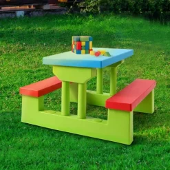 Costway 4 Seat Kids Picnic Table W/Umbrella Garden Yard Folding Children Bench Outdoor -Children Furniture Store GUEST 35c4a760 9001 4817 97ac 502e907e274c