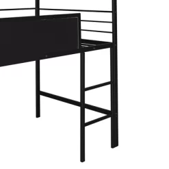 Twin Size Metal House Loft Bed With Slide And Two-Sided Writable Wooden Board-ModernLuxe -Children Furniture Store GUEST 36eab4c2 a87e 4f22 974f 1d650048b3c0