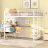 Full Size Metal Loft Bed With Desk And Grid - ModernLuxe -Children Furniture Store GUEST 3719fe88 b985 40e5 aaf9 c3b14c861f79