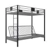 Twin Over Futon Maxence Metal Bunk Bed Silver/Black - Room & Joy -Children Furniture Store GUEST 380876f3 19e7 490f a7fc a0f2ddea8f8e