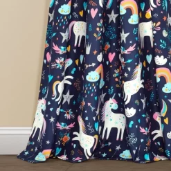 84"x52" Set Of 2 Unicorn Heart Window Curtain Panels - Lush Décor -Children Furniture Store GUEST 382cb9a2 d17d 4946 a194 c5cfcec38629