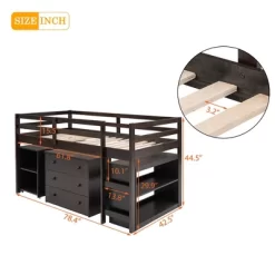 Low Twin Loft Bed With Cabinet And Rolling Portable Desk - ModernLuxe 13 Low Twin Loft Bed With Cabinet And Rolling Portable Desk - ModernLuxe -Children Furniture Store GUEST 38e951eb 9927 4253 8764 1486f86c5bd5