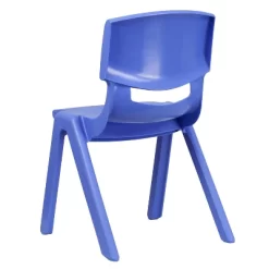 Emma And Oliver 4 Pack Blue Plastic Stack School Chair With 15.5"H Seat, 3rd-7th School Chair -Children Furniture Store GUEST 39c56bd6 b60e 448f b48a 72828cf84aa2