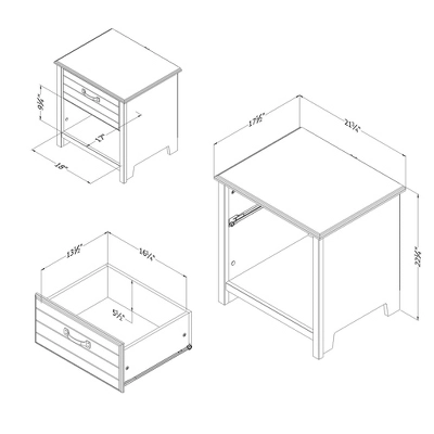 Ulysses 1-Drawer Nightstand Winter Oak - South Shore 7 Ulysses 1-Drawer Nightstand Winter Oak - South Shore - Image 5