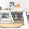 Twin Over Full Bunk Bed With Twin Size Loft Bed With Desk, Slide And Full Length Rail - ModernLuxe -Children Furniture Store GUEST 3b882db1 86fa 4b1d 897a 2f3e9bb144bf