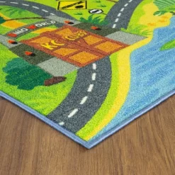 KC CUBS Boy & Girl Kids Dinosaur Dino Car Vehicle Traffic Road Educational Learning & Game Play Nursery Bedroom Classroom Rug Carpet -Children Furniture Store GUEST 3bcde5f6 7fc6 4979 8bb0 5b48a63d5d2b