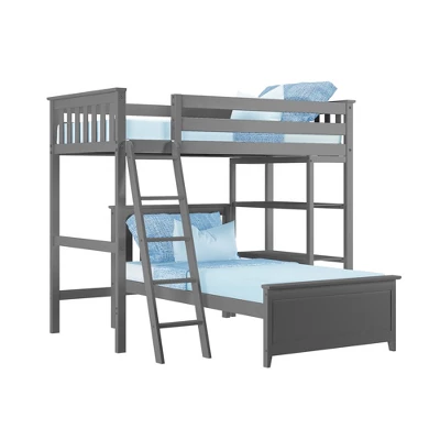 Max & Lily L-Shaped Twin Over Twin Bunk Bed With Bookcase 9 Max & Lily L-Shaped Twin Over Twin Bunk Bed With Bookcase - Image 7
