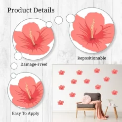 Tropical Flowers (Hibiscus) Wall Decor - Decalcomania -Children Furniture Store GUEST 3cbfd63f 3d4c 4405 9371 fee424ccbc8b