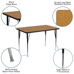Flash Furniture 30''W X 48''L Rectangular Thermal Laminate Activity Table - Standard Height Adjustable Legs 14 Flash Furniture 30''W X 48''L Rectangular Thermal Laminate Activity Table - Standard Height Adjustable Legs -Children Furniture Store GUEST 3e2e66f1 b834 4018 9be5 f3fba771a706