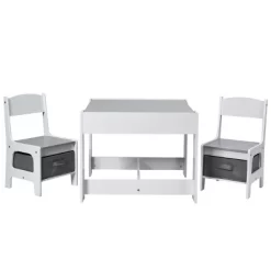 Costway Kids Table Chairs Set With Storage Boxes Blackboard Whiteboard Drawing GreyNature -Children Furniture Store GUEST 3ee6cf0c 18a9 499d 8253 1dc64e354978