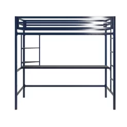 Twin Maxwell Metal Loft Bed With Desk & Shelves Blue/Black - Novogratz -Children Furniture Store GUEST 3fa7ae49 8008 4128 9ed6 ab698eda212c