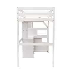 Twin Size Loft Bed With Separate Bed, Staircase For Storage, Desk, Shelves And Drawers - ModernLuxe -Children Furniture Store GUEST 3fd08653 b1ea 4bd8 afb5 98f9917665c6