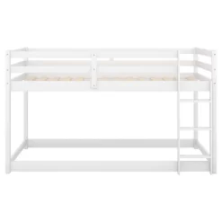 Twin Over Twin Floor Bunk Bed With Ladder - ModernLuxe -Children Furniture Store GUEST 401f5cf5 cad7 4266 901a 92459caccc32