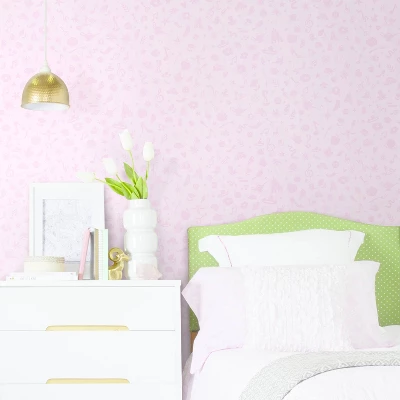 Disney Princess Glitter Icons Peel And Stick Wallpaper Pink - RoomMates 4 Disney Princess Glitter Icons Peel And Stick Wallpaper Pink - RoomMates - Image 2