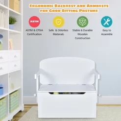 Costway 3-in-1 Kids Convertible Storage Bench Wood Activity Table And Chair Set -Children Furniture Store GUEST 40f24cd4 9029 451a 914b 8275c4cc8dfb