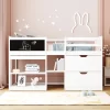 Twin Size Low Loft Bed With Rolling Desk, Shelves And Drawers - ModernLuxe -Children Furniture Store GUEST 4135bd79 4995 4b08 930e 72a2292cebd7
