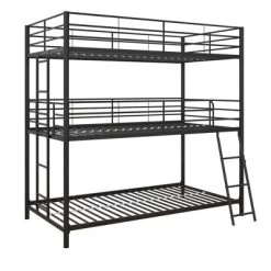 Triple Twin Zeke Metal Bunk Bed - Room & Joy -Children Furniture Store GUEST 42aa47f4 0633 46aa b107 a89b63fee981