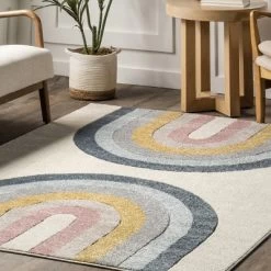 NuLOOM Jerri Double Half Rainbow Kids Area Rug 19 NuLOOM Jerri Double Half Rainbow Kids Area Rug -Children Furniture Store GUEST 42ca848d 927a 4b48 99ea 66cda1f76b15