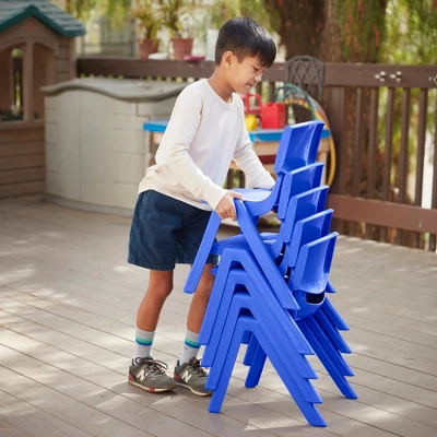 ECR4Kids Plastic School Stack Chair For Indoors And Outdoors, 14in Seat Height, 4-Pack 6 ECR4Kids Plastic School Stack Chair For Indoors And Outdoors, 14in Seat Height, 4-Pack - Image 4