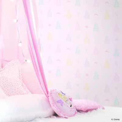 Disney Princess Castle Peel And Stick Wallpaper Pink - RoomMates 3 Disney Princess Castle Peel And Stick Wallpaper Pink - RoomMates