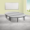 Emma And Oliver 3 Piece 86" Oval Wave Collaborative Grey Kids Adjustable Activity Table Set -Children Furniture Store GUEST 4597fdce b914 4123 8d1a ec9c6fa6a5c6