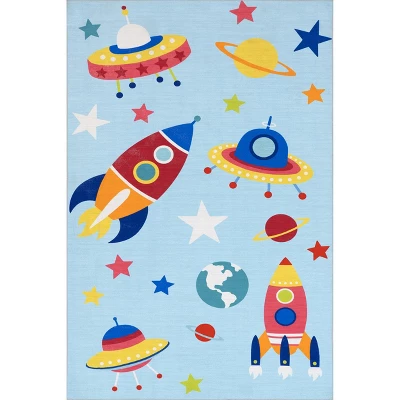 NuLOOM Eddie Outer Space Machine Washable Kids Area Rug 11 NuLOOM Eddie Outer Space Machine Washable Kids Area Rug - Image 9