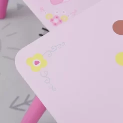 Qaba 3-Piece Kids Wooden Table And Chair Set With Crown Pattern Gift For Girls Toddlers Arts Reading Writing Age 2-4 Years Pink -Children Furniture Store GUEST 4652ec1a f121 41de 8bb8 d8f9bca85811