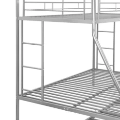 Twin Over Full Steel Bunk Bed With Twin Size Trundle Bed And Two-Side Ladders-ModernLuxe -Children Furniture Store GUEST 47da3d45 18c5 409f befc d139815e2e92