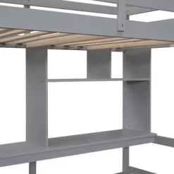 Twin Over Full Bunk Bed With Storage Stairs, Desk, Shelves And Hanger - ModernLuxe -Children Furniture Store GUEST 47e04210 6905 4736 940d 959f4d419361