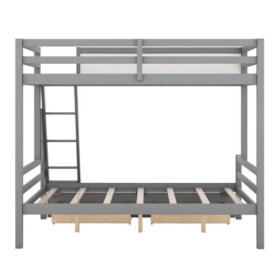 Twin Over Full Bunk Bed With Whiteboard, 3 Hooks And 2 Drawers-ModernLuxe 10 Twin Over Full Bunk Bed With Whiteboard, 3 Hooks And 2 Drawers-ModernLuxe - Image 8